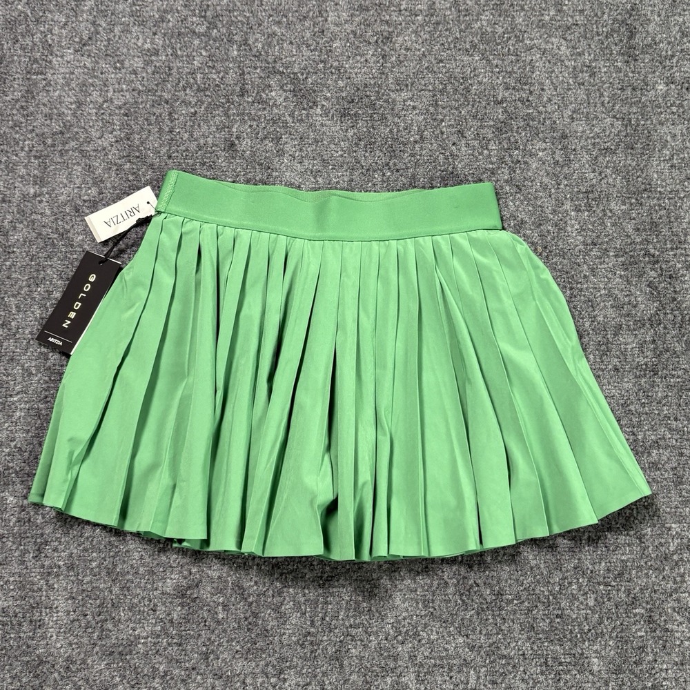Aritzia Golden Tennis Micro Pleat Skirt Skort Womens Small Green NEW - Picture 1 of 6